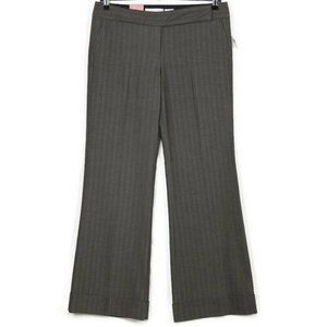 Old Navy Trouser Pants Wide Leg Grey Pinstripe Mid Rise Stretch 10 x 33‎